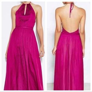 Kimchi blue Selma magenta halter maxi gown dress